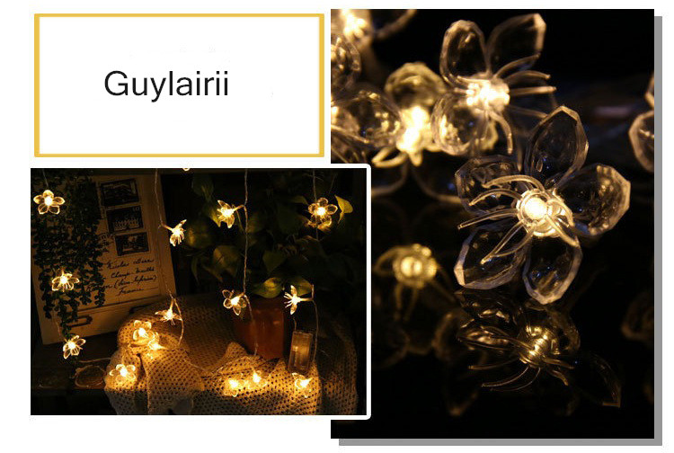 Guylairii Cherry Blossom Flower String Lights for Girl Bedroom, Pink Fairy Lights 13 Feet 40 LEDs USB and Battery Operated Decorative Lights Indoor Outdoor