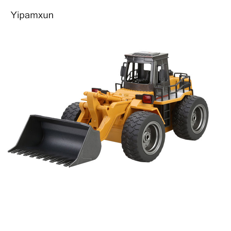 Yipamxun RC Truck Alloy Shovel Loader Tractor 2.4G Radio Control 4 Wheel Bulldozer 4WD Front Loader Construction Vehicle Electronic Toys Game Hobby Model with Light and Sounds
