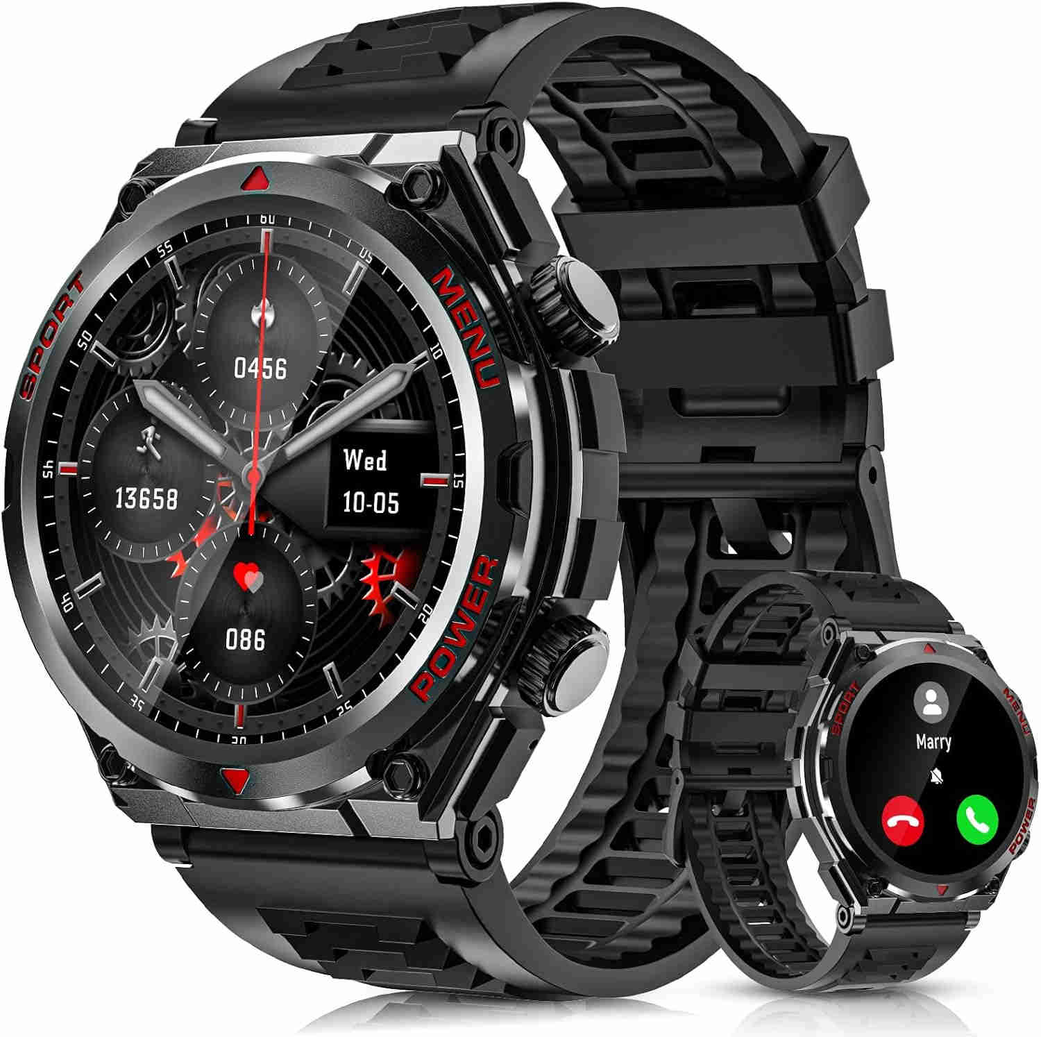 Nehcovbo Military Smart Watch for Men Women, 1.52