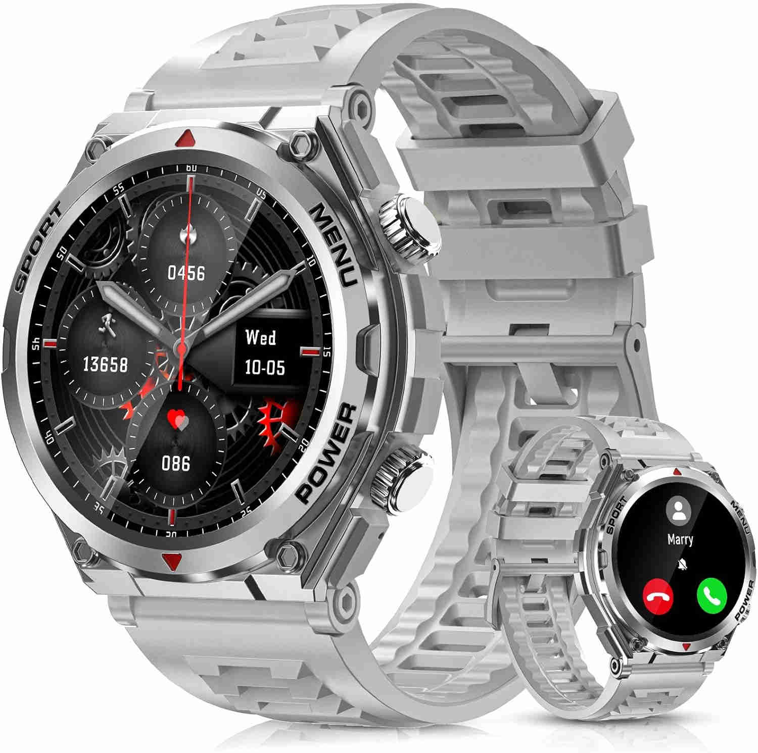 Nehcovbo Military Smart Watch for Men Women, 1.52